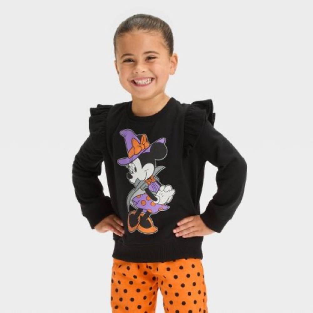 Disney Minnie Mouse Halloween Top and Bottom Fleece Set - Black